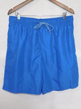 OP Ocean Pacific Solid Blue Mesh lined Swim Trunks Suit Mens L